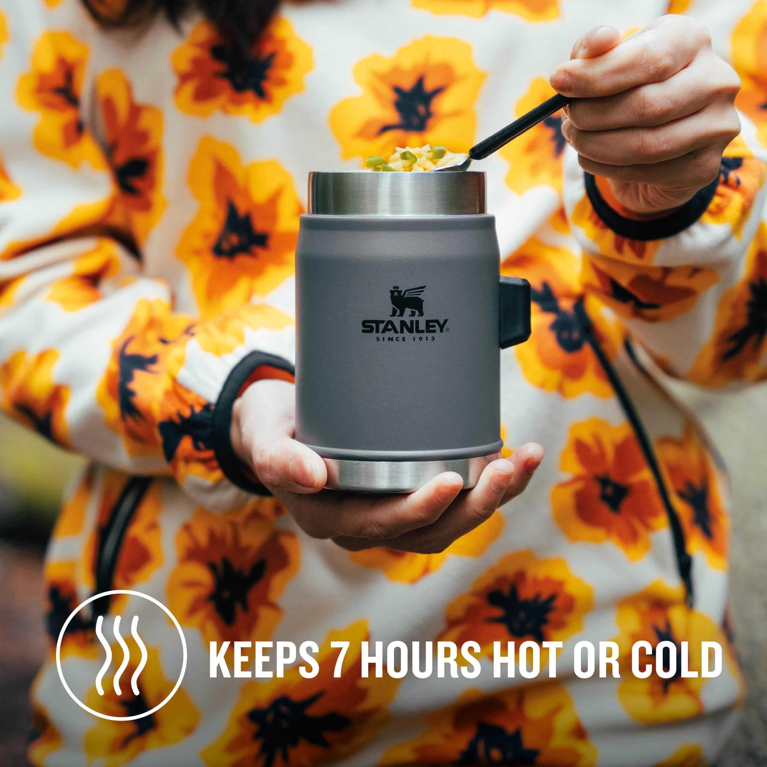 Stanley Classic Legendary Food Jar 0.4L With Spork - Keeps Cold For 7 Hours - BPA-Free Stainless Steel Soup Flask - Leakproof - Dishwasher Safe - Rose Quartz