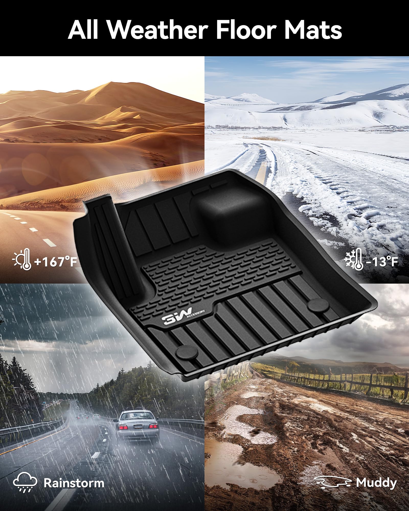 3W Boot Liner Fit for Land Rover Discovery Sport L550 2022 2023 2024 2025, Odorless Thorex™ Dog Friendly Premium Trunk Protection Mats, All Weather Waterproof Anti Slip Easy to Clean Car Accessory