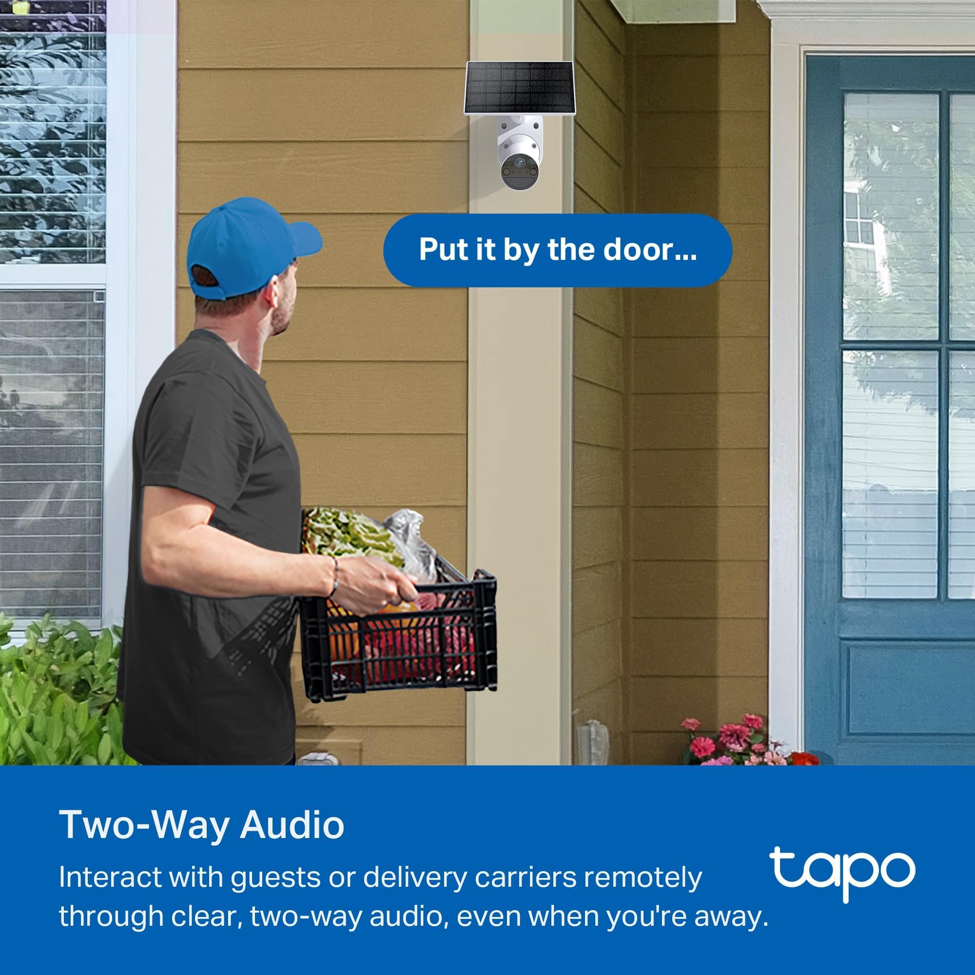 Tapo TC82 KIT 2K 3MP Battery Solar Security Camera Outdoor, Maintenance-free, Colour Night Vision, Outdoor Camera No Monthly Fee, Smart Person Detection, IP65, Works with Alexa & Google