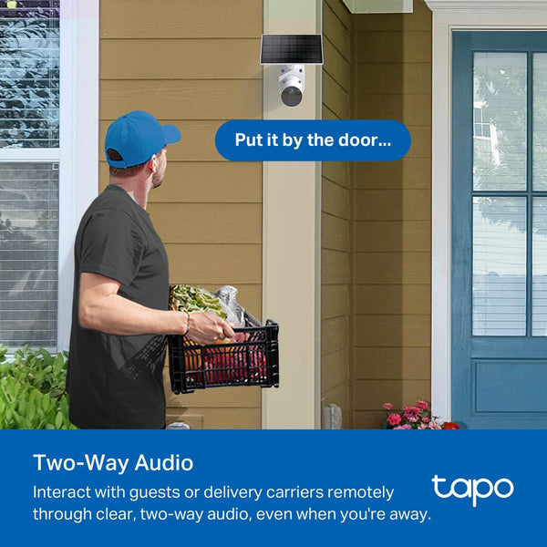 Tapo TC82 KIT 2K 3MP Battery Solar Security Camera Outdoor, Maintenance-free, Colour Night Vision, Outdoor Camera No Monthly Fee, Smart Person Detection, IP65, Works with Alexa & Google