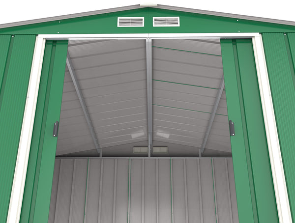 Duramax ECO 8 x 8 (6.35 m2) Metal Garden Storage Shed, Hot-Dipped Galvanized Metal Garden Shed, Tool Storage Shed, Strong Reinforced Roof Structure, Maintenance-Free Metal Shed, Anthracite