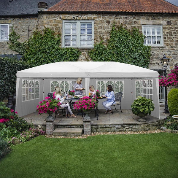 Bonnlo Pop Up Gazebo with Sides 3m x 3m, Easy Setup Instant Outdoor Canopy, Folding Garden Gazebo, Party Tent Grey
