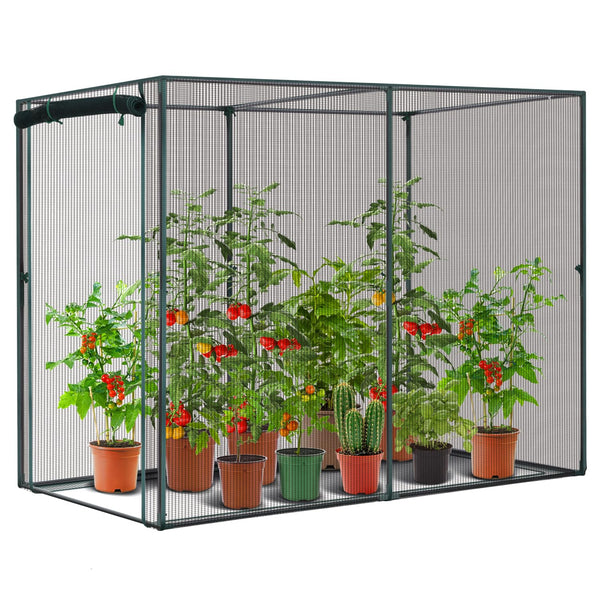 Fruit Cage Plant Cages for Garden: Ohuhu 2x1.2x1.6 m Large Plants Protection Tent Cage with Zippered Door for Vegetable Flower Fruit, Greenhouse with