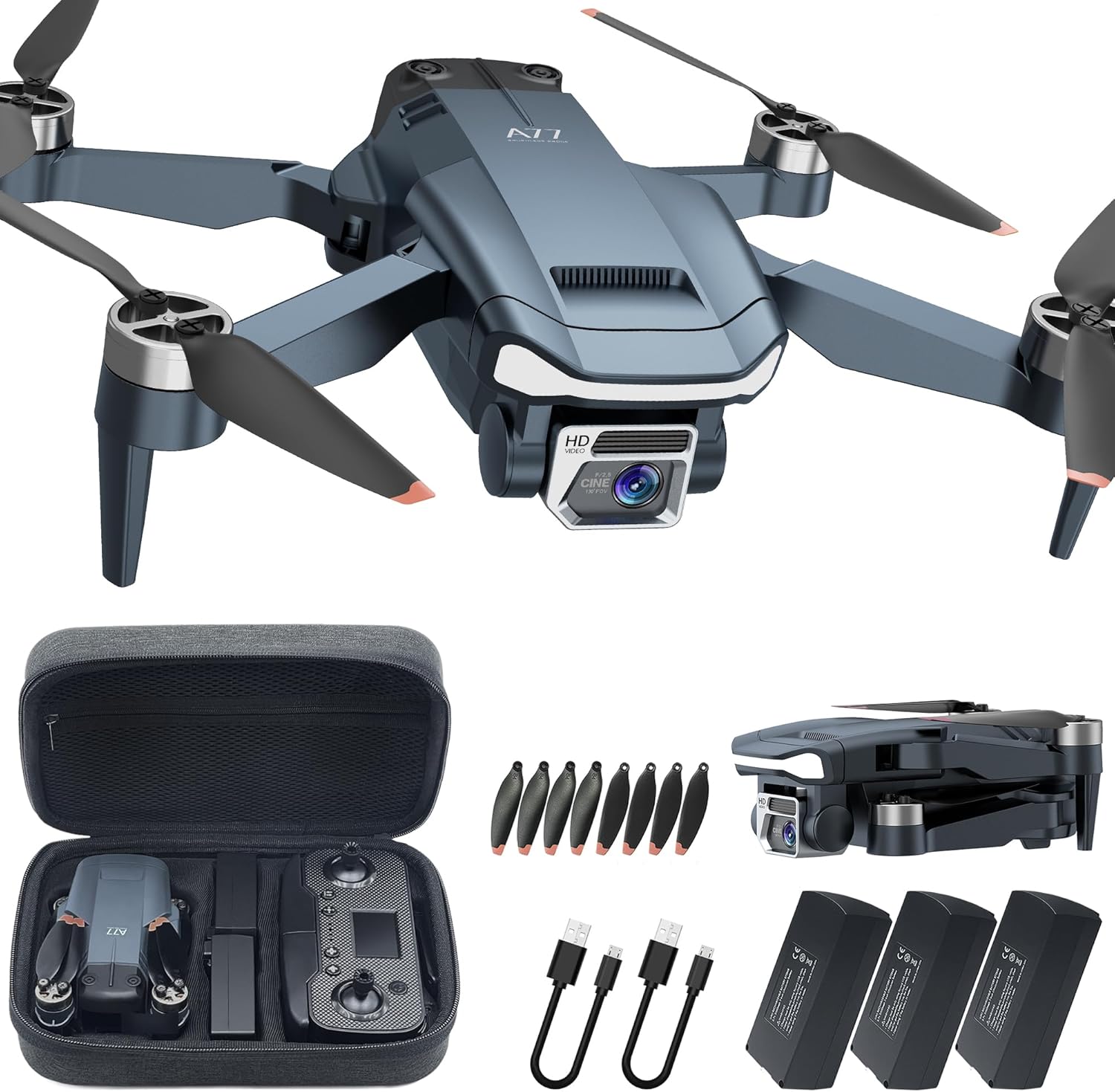 2650 ft Control Range Super Enduring Brushless Motor Drone with 84 Mins Super Long Flight Time, Drone with 4K HD Camera for Beginners, CHUBORY A77 WiFi Quadcopter, Follow Me, Auto Hover, 3 Batteries