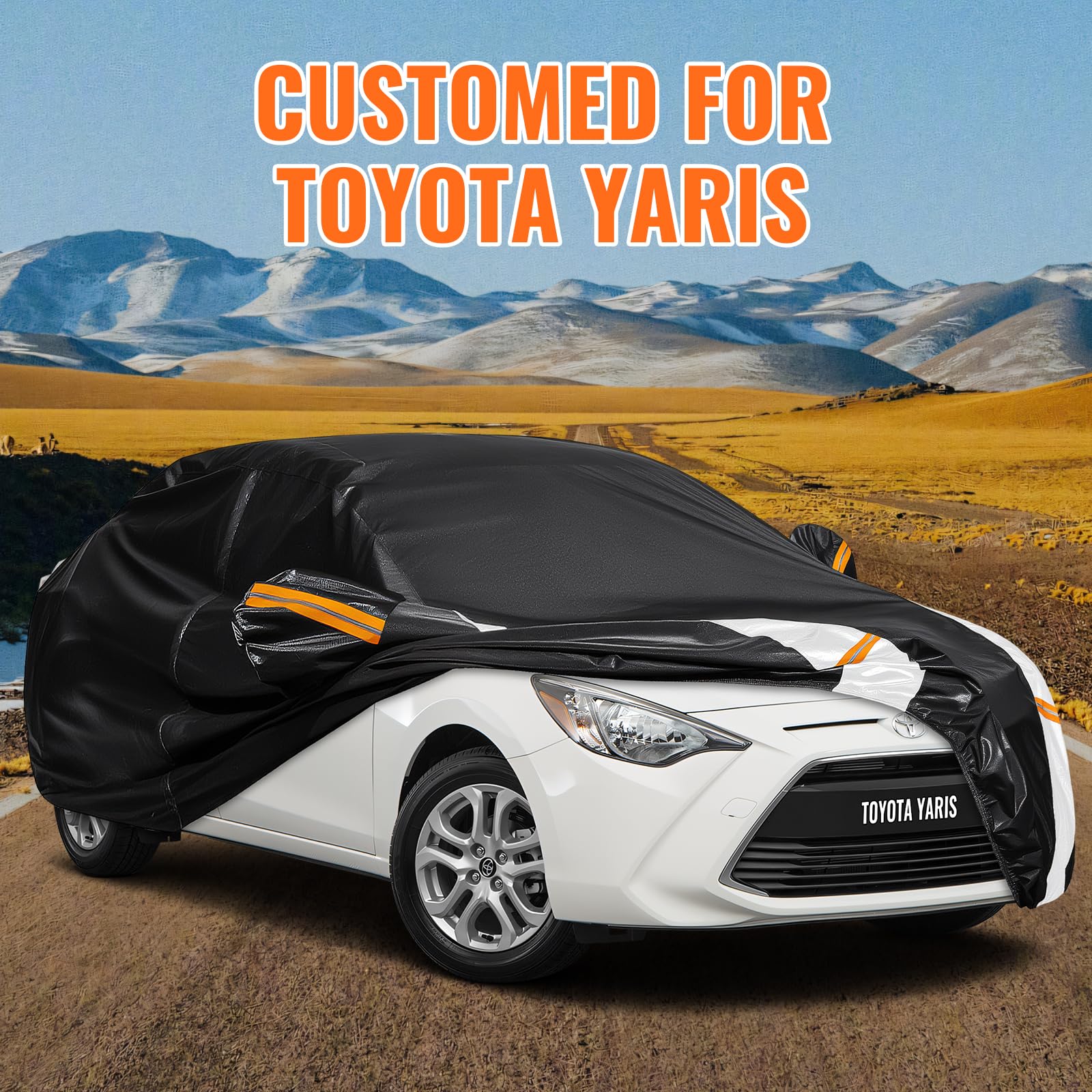 Car Cover Custom Fit for Mini Convertible F57(2016-2023), Car Covers for Outside Storage Waterproof Breathable, Full Cover Outdoor All Weather Protection Rain Sun Dust with Zip and Cotton(Black)