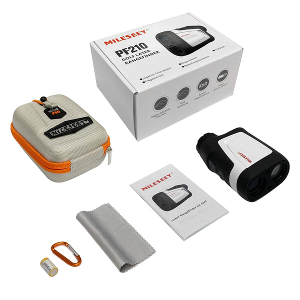 MiLESEEY Golf Range Finder with Slope On/Off,1100Yards,±0.5yard Accuracy,Flag Lock with Vibration,Legal for Tournament Play, Scan Measurement for Golfers,Carrying Case, Free Battery