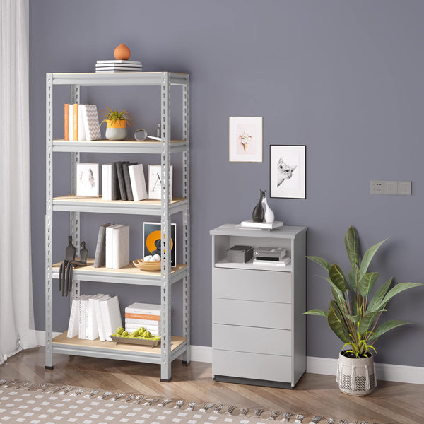 Yaheetech 5 Tier Garage Shelving Units, Heavy Duty Racking shelves, 150KG Per Shelf/750KG Capacity, 70cmx30cmx150cm（LxWxH,Dark Gray