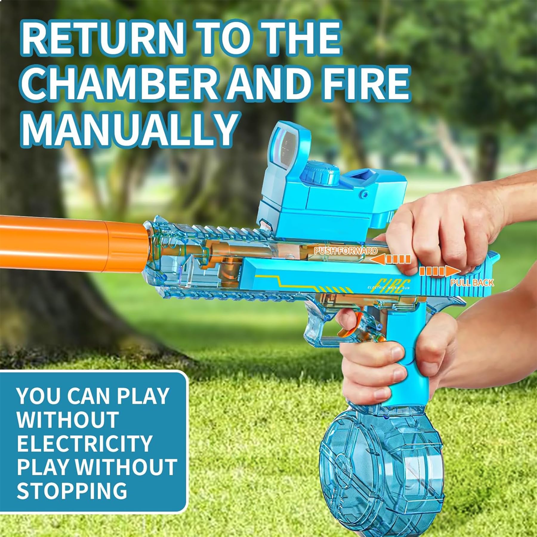 Electric Water Gun, Ultra-Long Range One-Touch Automatic Water Gun, Large Capacity Ultra-Long Standby, Suitable For Children Adults Summer Pool Party Beach Outdoor Use.