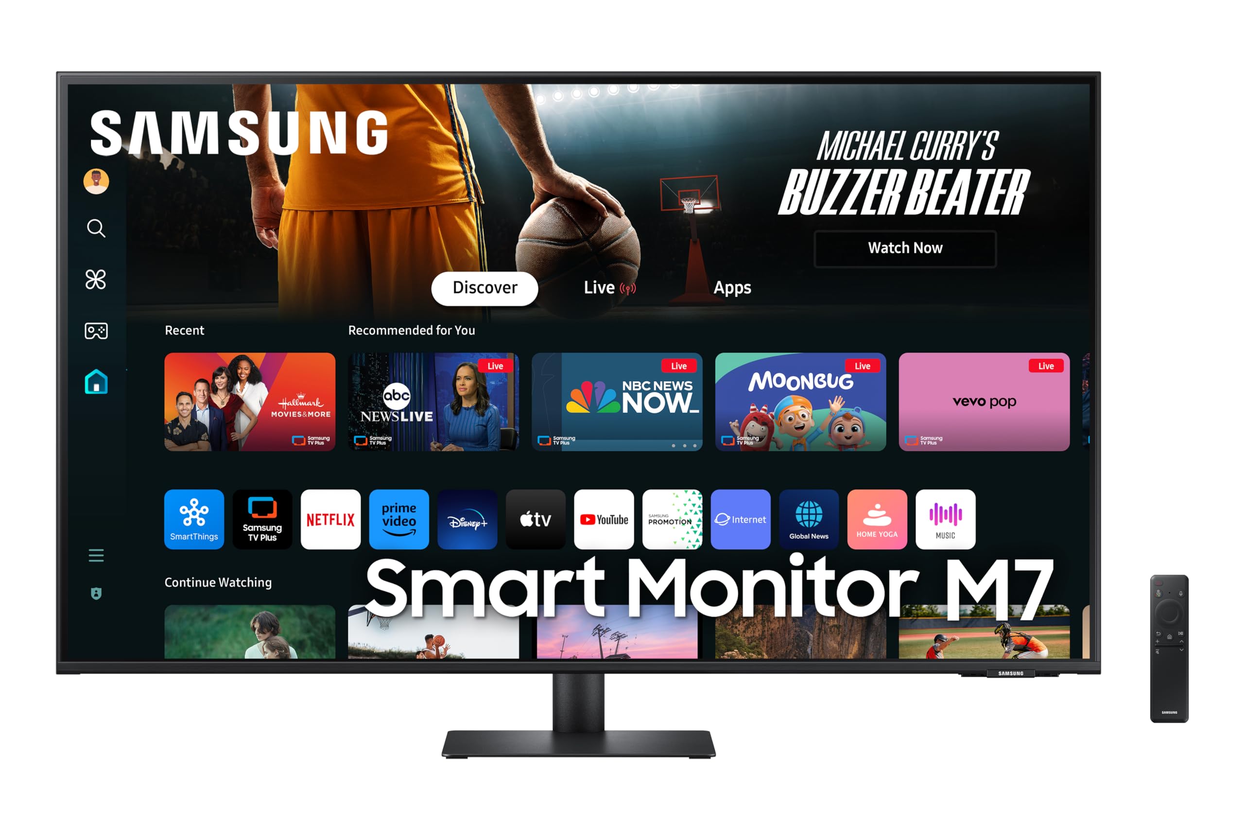 Samsung LS43DM702UUXXU 43" 4K Ultra HD HDR10 Smart Monitor with Speakers - 3840x2160, USB-C, HDMI, WiFi, Bluetooth, Smart Hub for TV streaming, Catch Up Apps and Gaming Hub