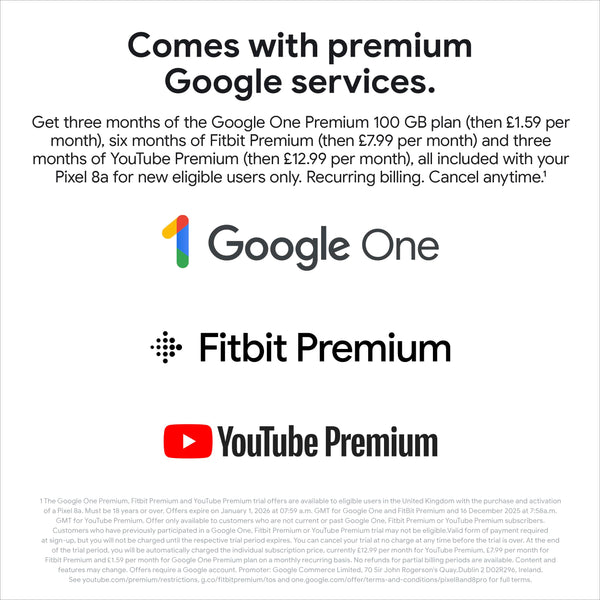 Google Pixel 8a – Unlocked Android smartphone with advanced Pixel Camera, 24-hour battery and powerful security – Obsidian, 128GB