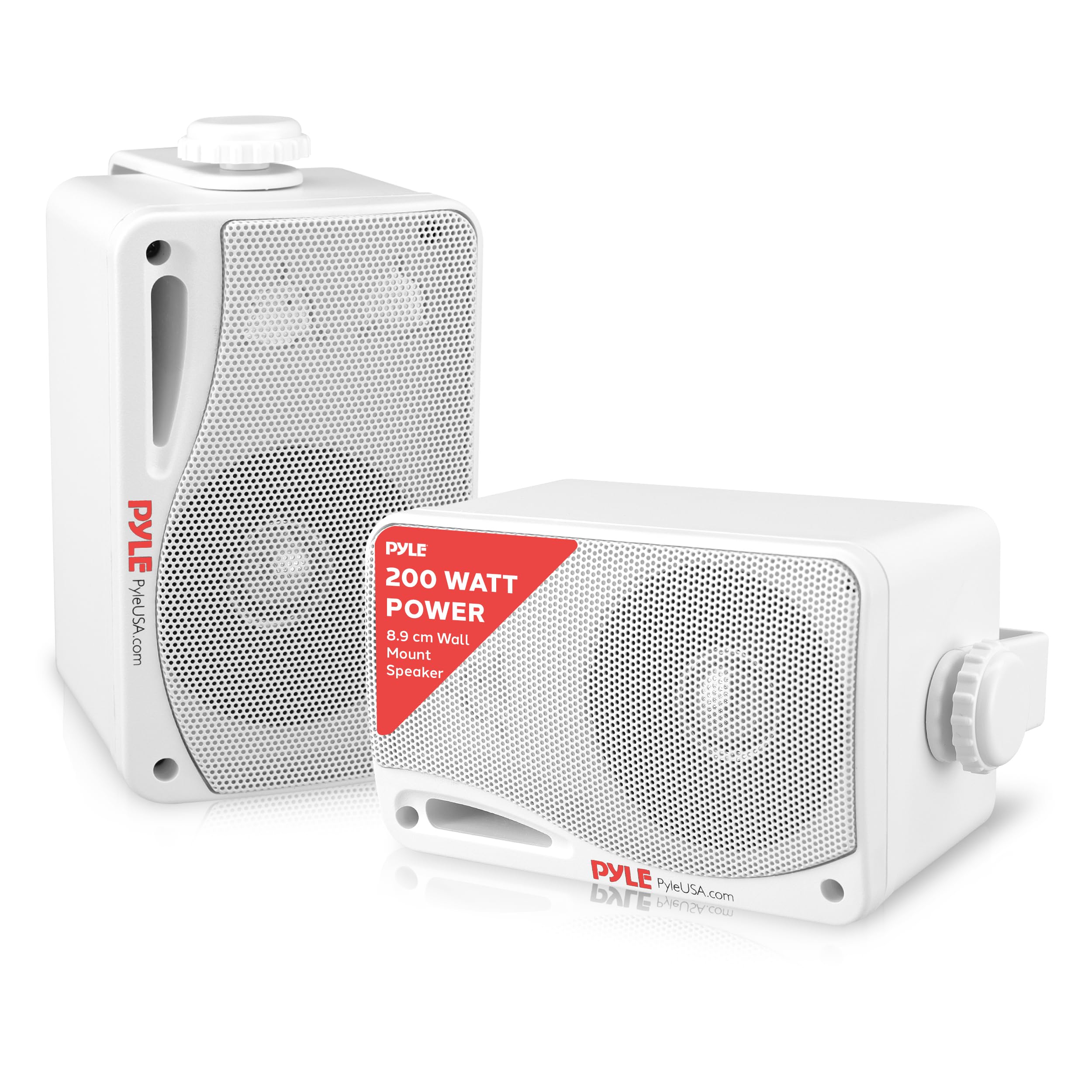 Pyle Portable Wireless Speaker - Bluetooth Speaker – Set of two, Waterproof 3-Way Active Passive HIFI Speakers, Wireless Ceiling Mound Dual Speakers System, w /Heavy robust grille, Indoor/Outdoor Use