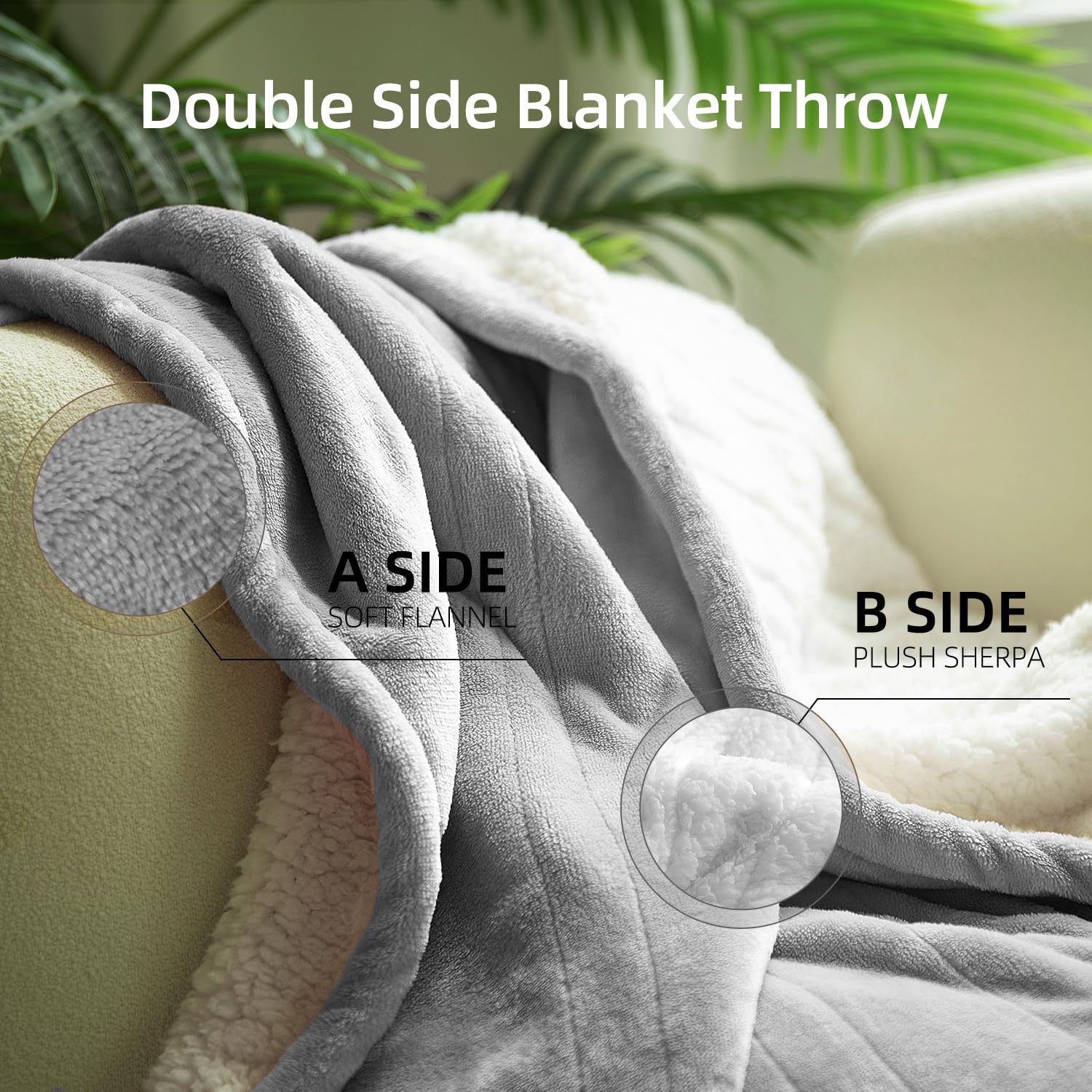 GOTCOZY Heated Blanket Electric Throw 130x160cm -Soft Silky Plush Heated Blanket with 6 Heat Settings & 10 Hours Auto-Off Timer For Home Office Use