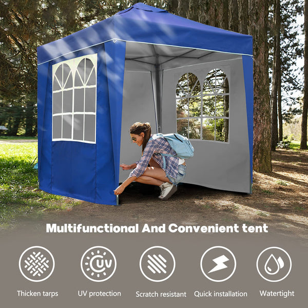 SANHENG Pop Up Gazebo, Pop Up Tent with Weights, Fully Waterproof, All Weather Gazebo ideal for Outdoor Party Camping (2x2m,Blue)