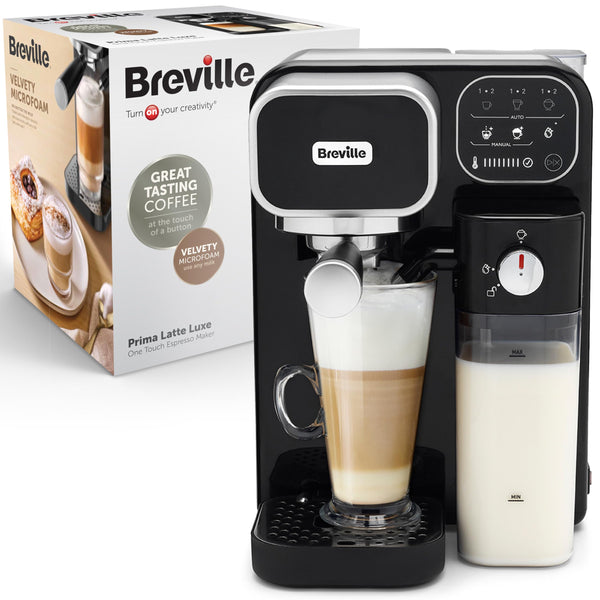 Breville One-Touch CoffeeHouse Coffee Machine | Espresso, Cappuccino & Latte Maker | 19 Bar Italian Pump | Automatic Milk Frother | ESE Pod Compatible | Black [VCF107]
