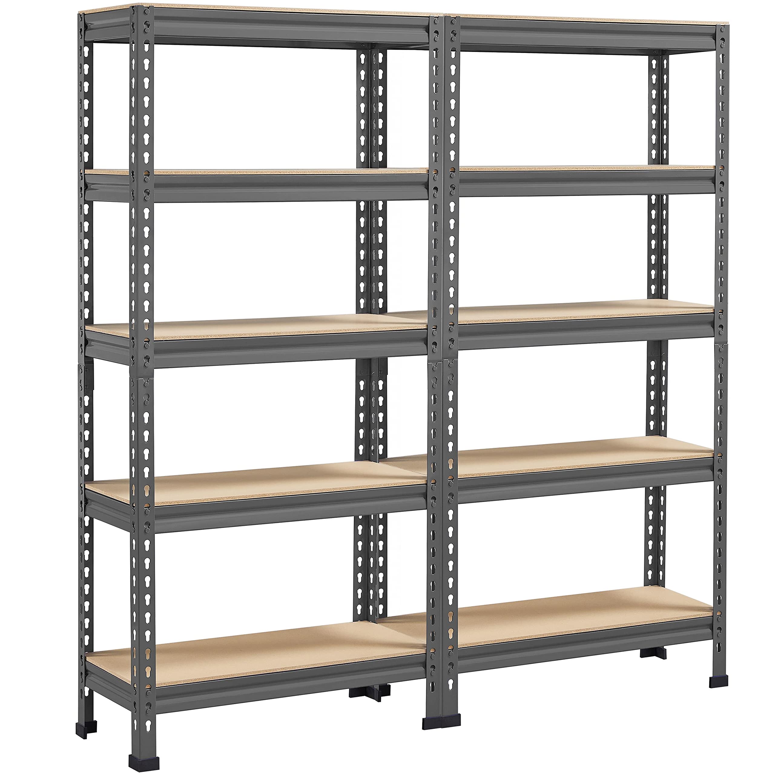 Yaheetech 5 Tier Garage Shelving Units, Heavy Duty Racking shelves, 150KG Per Shelf/750KG Capacity, 70cmx30cmx150cm（LxWxH,Dark Gray