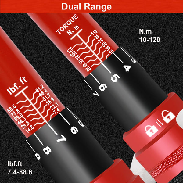 ATsafepro Torque Wrench 3/4 Inch, 100-600 Nm Torque Wrenchs, ±3% Error Accuracy with 48 Teeth Dual-Direction Adjustable for Repair of Car, Truck, Tractor