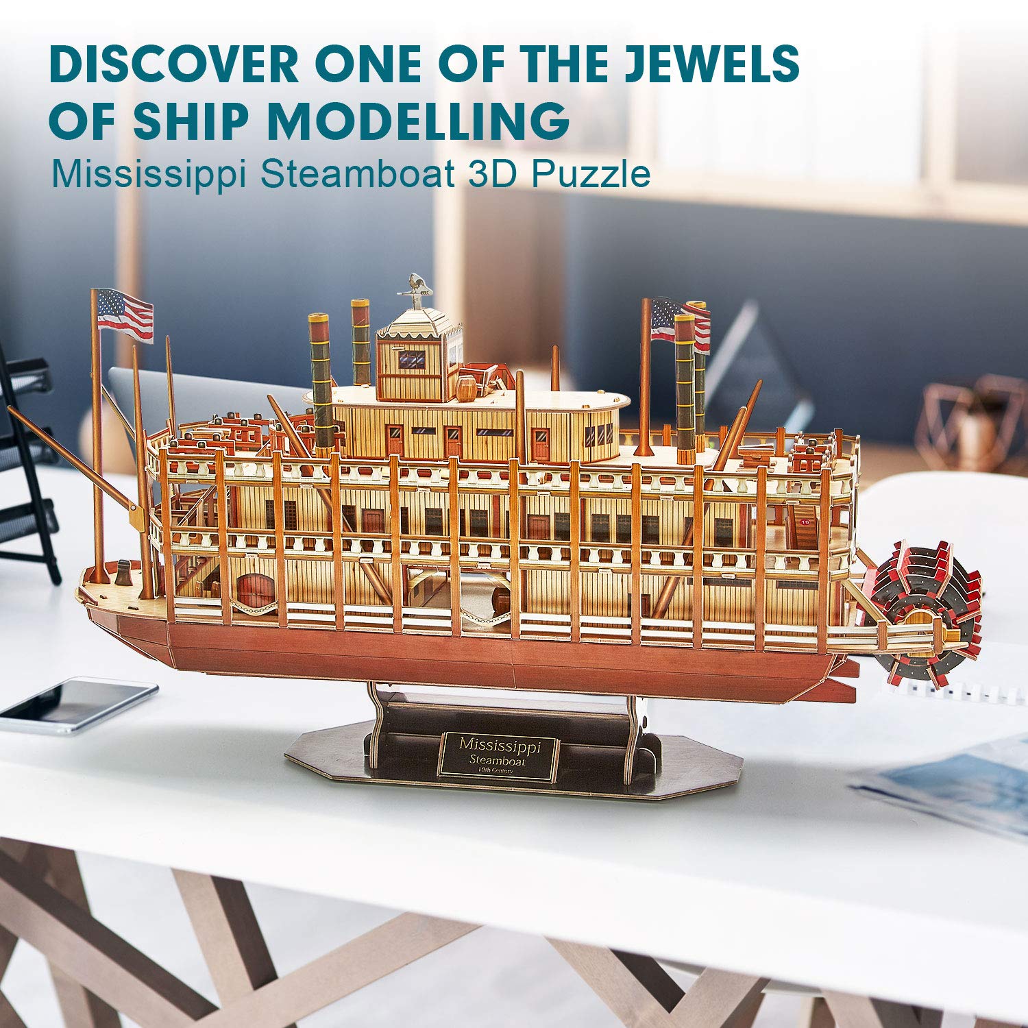 CubicFun LED Pirates of the Caribbean Flying Dutchman Model Kits for Adults to Build 3D Jigsaw Puzzles Ship Model Building Gifts for Adults Kids Girls Boys - 360 Pieces