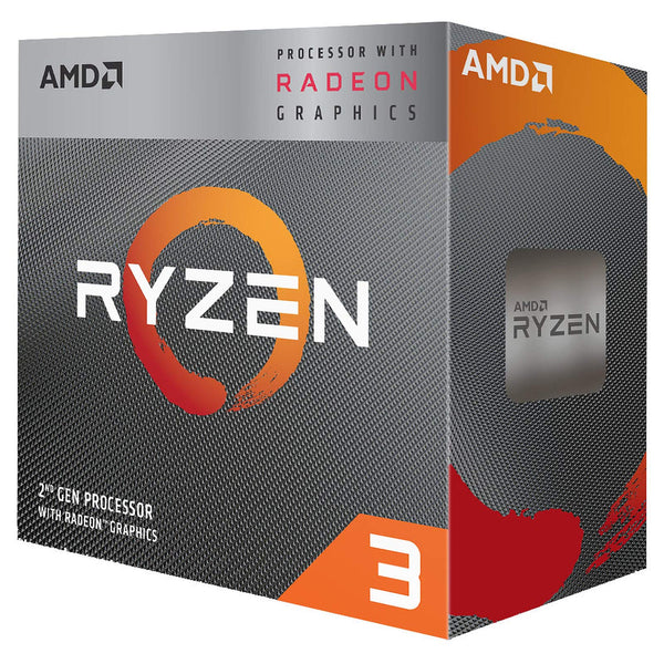 AMD Ryzensets 3 3200G processor (Radeon Vega 8 integrated GPU, 4 cores/4 threads, 65W TDP, AM4 socket, 6MB Cache, up to 4.0 Ghz max boost frequency , wraith stealth cooler)