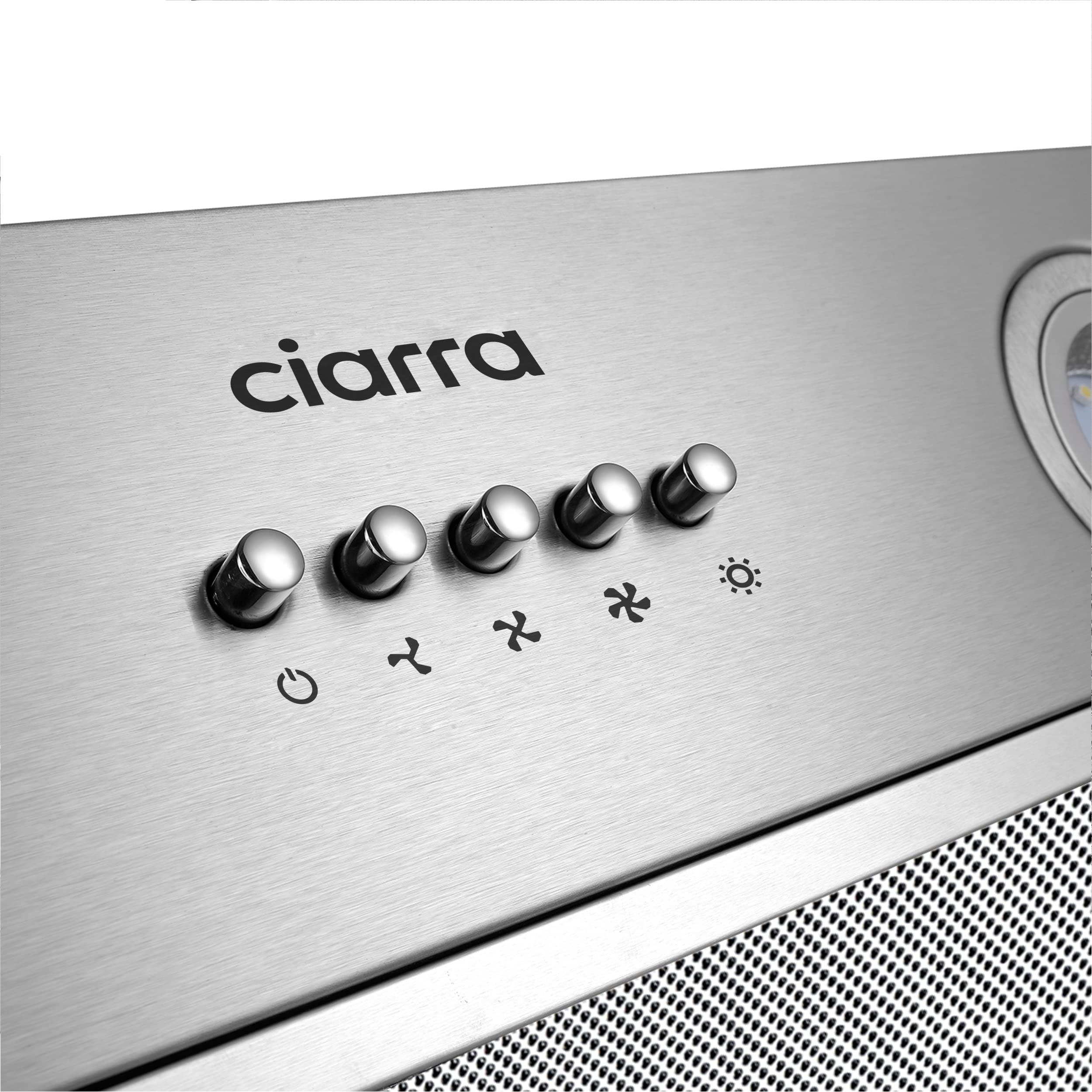 CIARRA Integrated Cooker Hood 52cm CBCS5913A Stainless Steel Built in Extractor Hood LED Light 3 Speeds Undercabinet Extractor Fan