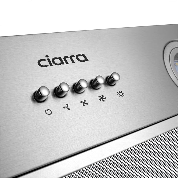 CIARRA Integrated Cooker Hood 52cm CBCS5913A Stainless Steel Built in Extractor Hood LED Light 3 Speeds Undercabinet Extractor Fan