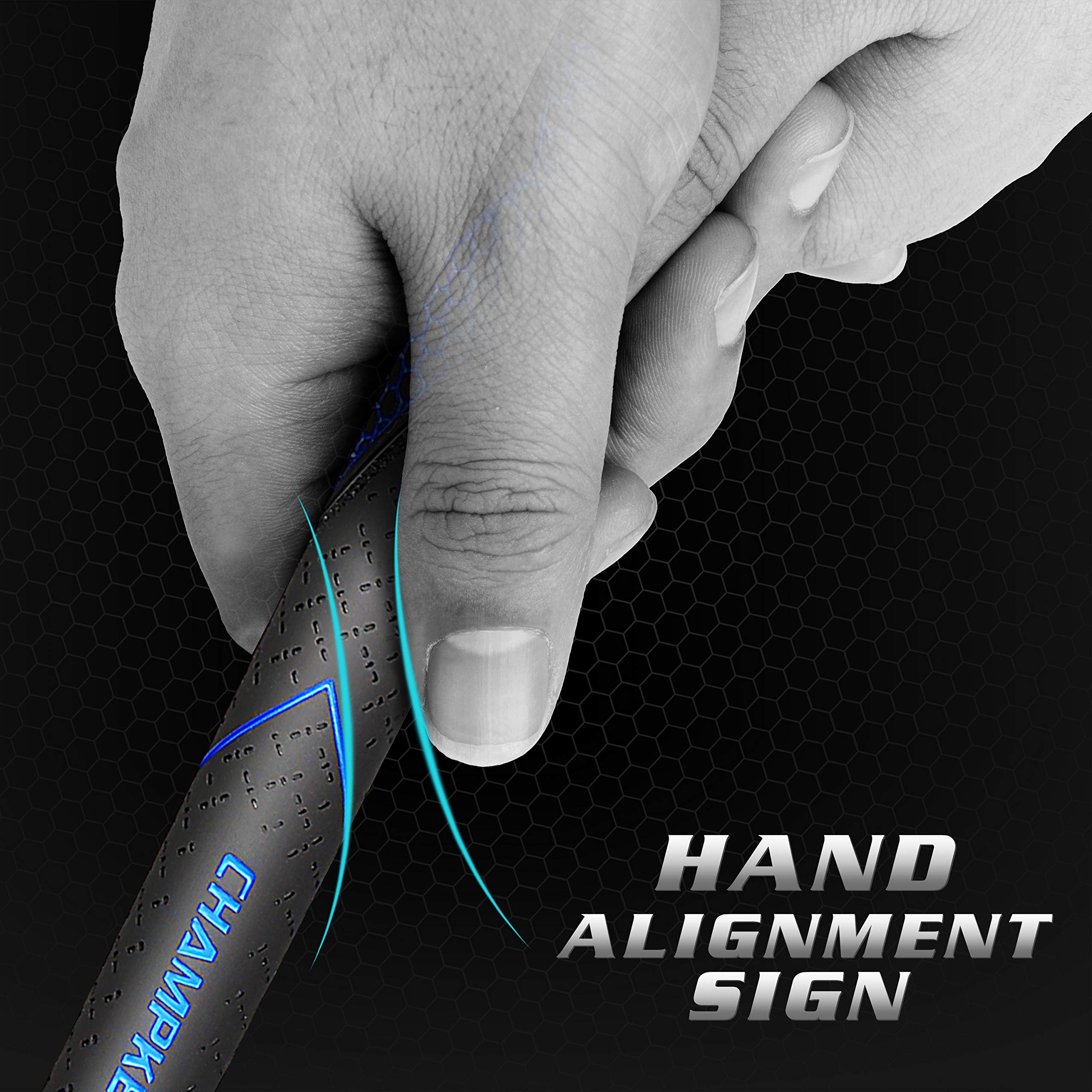 CHAMPKEY Premium Rubber Golf Grips 13 Pack | High Traction and Feedback Rubber Golf Club Grips - All Repair Kits (Black&Blue, Oversize)