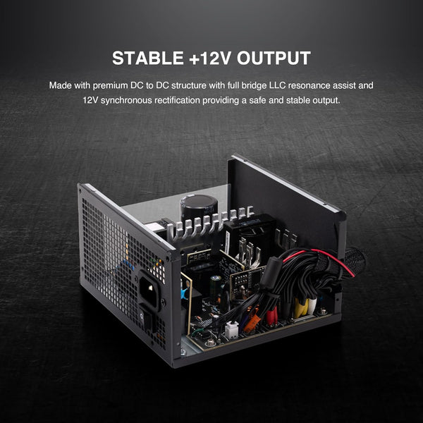 GAMDIAS HELIOS P2-750G Low-Noise ATX PC Power Supply, 80 PLUS Gold Non-Modular Computer PSU, ATX 3.1 & PCIe Gen 5.1 Ready, Native 12VHPWR Cable, Full DC-DC, LLC Resonant Circuit Design, Black