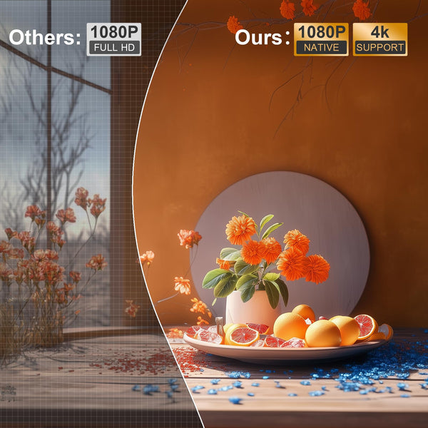 [Official Netflix Certified & Auto Focus] Smart Projector 4K Support, XuanPad Mini Projector for Bedroom, 800 ANSI, Auto Keystone, 3D Stereo Sound WiFi Bluetooth Projector with 360°Adjustable Stand