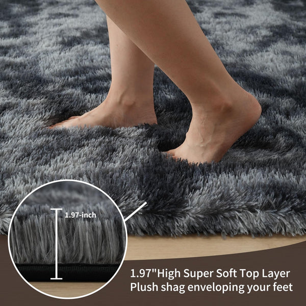Yuanlne Rugs Living Room 160x230cm, Grey Area Rugs for Bedroom, Washable Anti Slip Extra Large Shaggy Soft Rug Fluffy Modern Floor Carpets Mat Beside