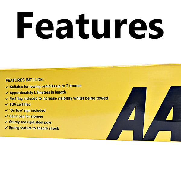 AA 2T 3.5 m Tow Rope AA6189 – Yellow Strap-Style Towing Belt for Car Breakdowns Other Vehicles up to 2 Tonnes
