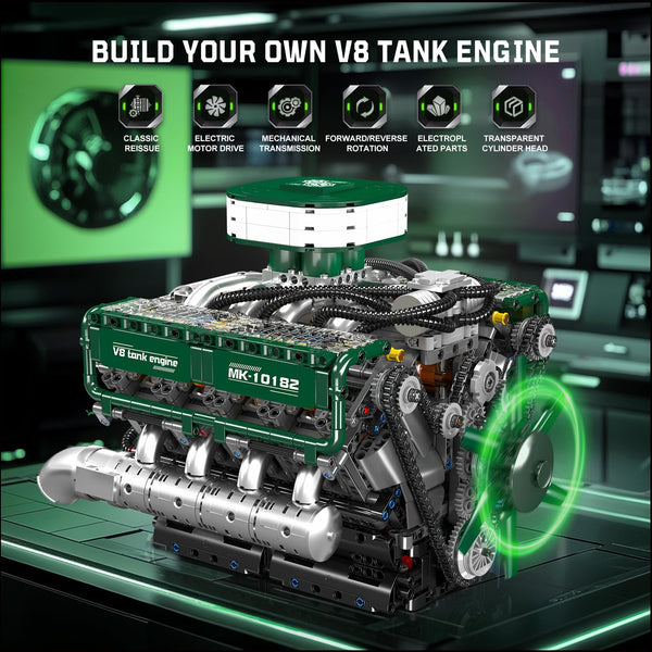 Mould King V12 Engine Building Block Sets, V12 Engine Model Kit That Runs, MOC Engineering Model Building Kit with Battery and Motor, Engineering Building Blocks for Adults (3472 PCS)