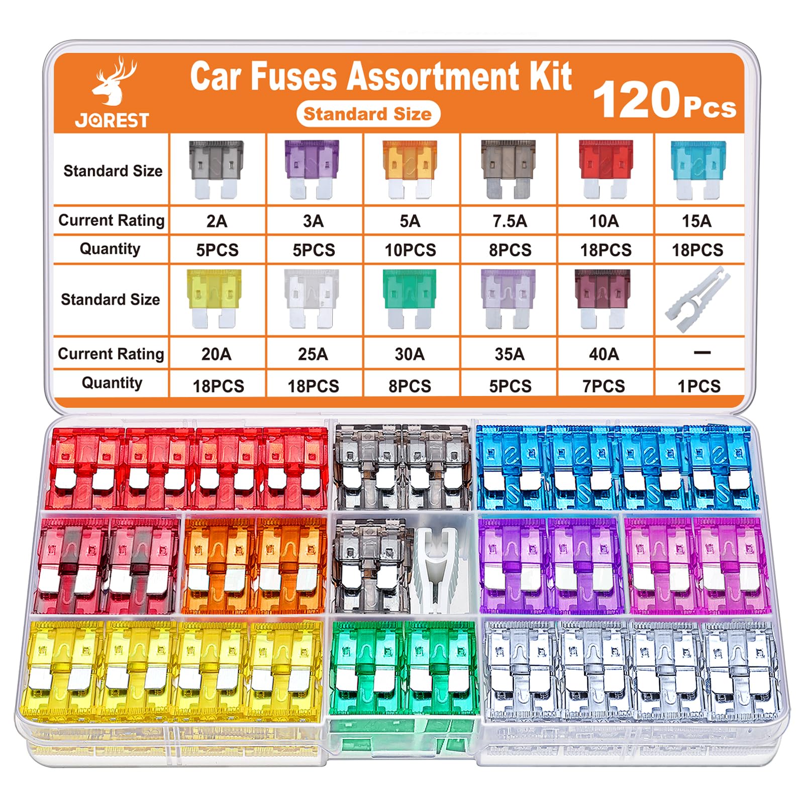 JOREST 300Pcs Car Fuses Assorted Kit, 160 Mini Blade Fuses Automotive + 90 Standard Mixed Fuses + 50 Micro Fuse Set + Fuse Puller – for RV Truck Motorcycle(2Amp 3A 5A 7.5A 10A 15A 20A 25A 30A 35A 40A)