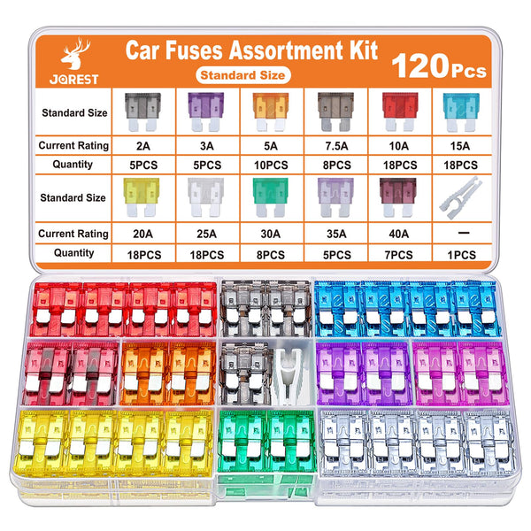 JOREST 300Pcs Car Fuses Assorted Kit, 160 Mini Blade Fuses Automotive + 90 Standard Mixed Fuses + 50 Micro Fuse Set + Fuse Puller – for RV Truck Motorcycle(2Amp 3A 5A 7.5A 10A 15A 20A 25A 30A 35A 40A)