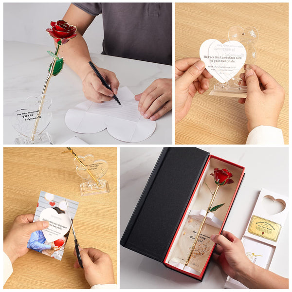 Ariceleo Gold Dipped Infinity Rose Last Forever Flower Decor, Birthday Gift for Women in Her Birthday Valentines Day Mothers Day, Resin Preserved Rose