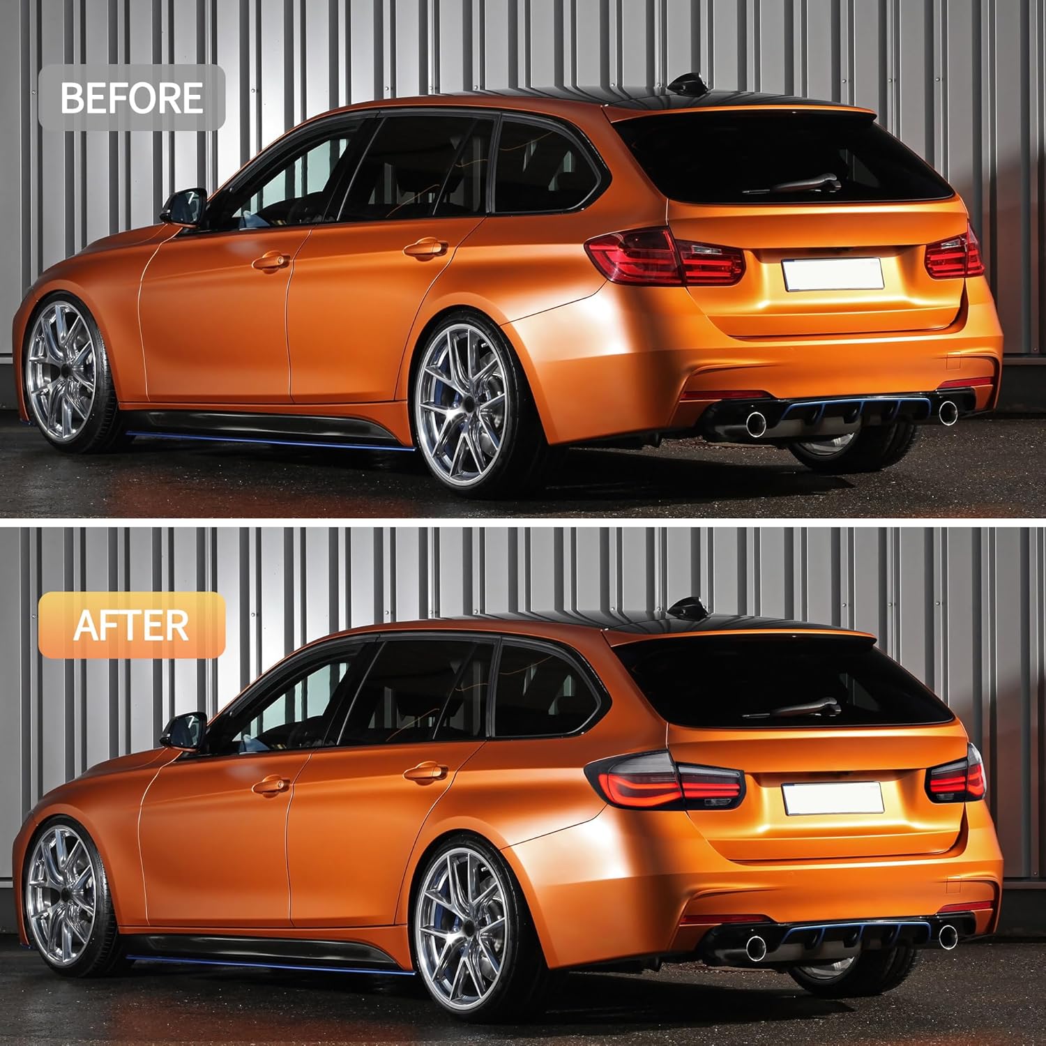 VLAND LED Rear Lights compatible with 3 Series Touring F31 2012-2018, w/Sequential Indicator, Driver & Passenger Side - Smoked