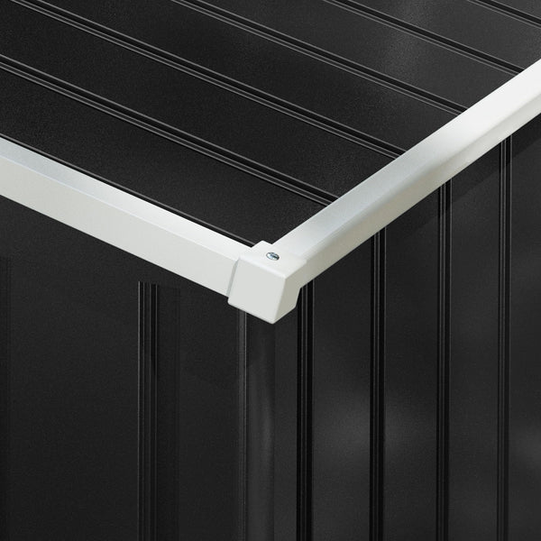 Outsunny 7.7 x 5.7ft Metal Garden Shed with Ventilation Slots and Sliding Doors, Galvanised Outdoor Tool Storage House, Grey