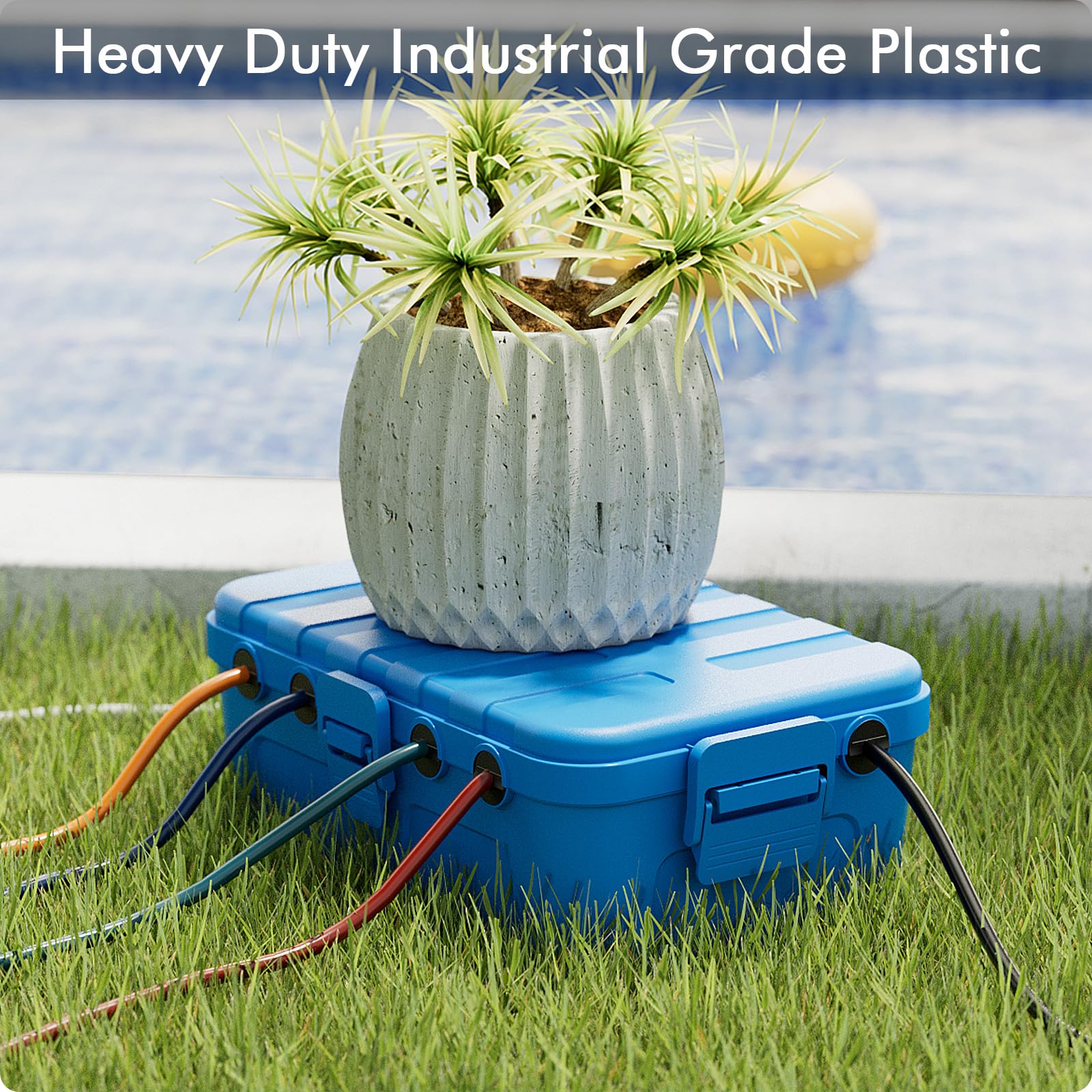 RESTMO Extra Large Waterproof Electrical Box, IP54 Weatherproof Outdoor Outlet Cover, Protect Outlet, Plug, Timer, Power Strip (Not Included), Holiday Light Decoration, 32 x 22 x 13 cm, Black