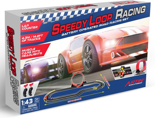 BANDAI Artin Speed Loop Racing Slot Car Set | 4.3m 2 Player Electric R ...