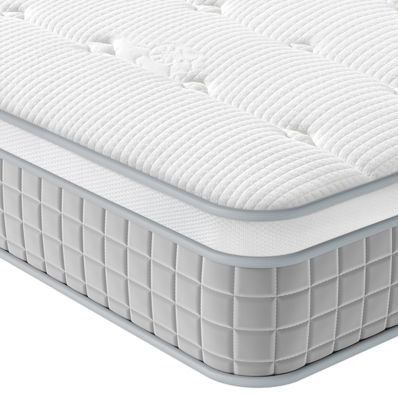 Vesgantti 3FT Single Mattress, 9.6 Inch Pocket Sprung Mattress Single with Breathable Foam and Individually Wrapped Spring - Medium Firm Feel, Modern Box Top Collection