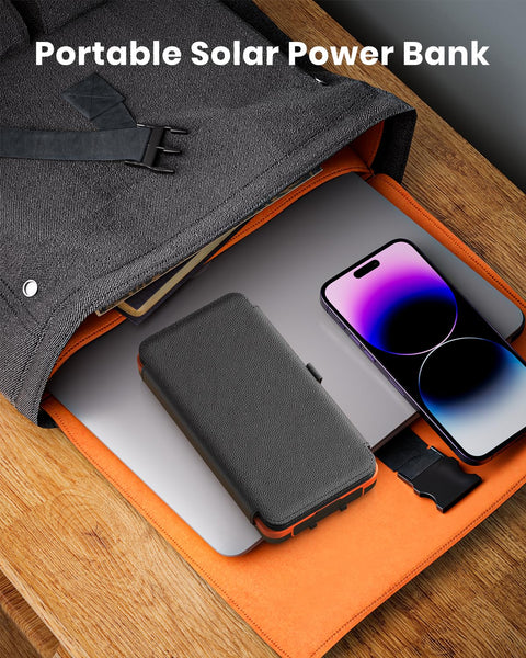 Paloceru Solar Power Bank 26800mAh - Portable Solar Charger with 4 Foldable Panels – PD QC 3.0 Fast Charging Battery Bank with USB C Output/Input - Outdoor Battery Pack with Flashlight for Camping