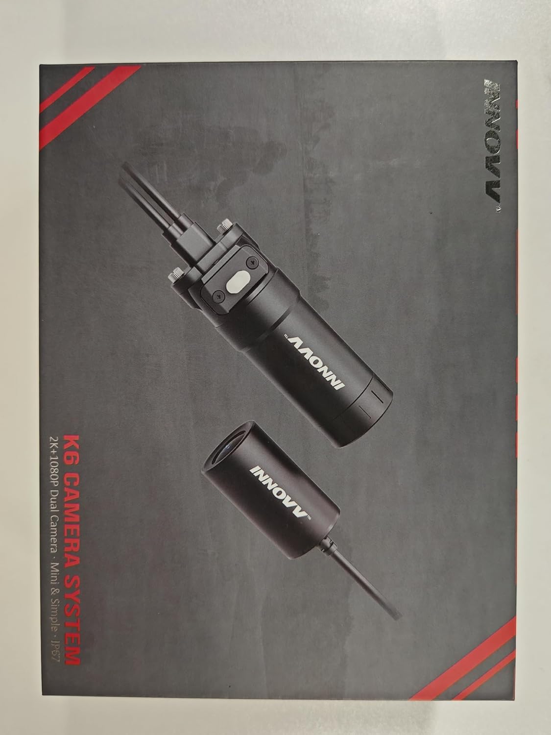 INNOVV K6 Motorcycle Dash Cam Dual Channel QHD 2K+1080P, IP67 Waterproof Mini Motocam with Wi-Fi, 120°Golden Angel, G-Sensor Detection, Support 256GB(SD Card not Included)