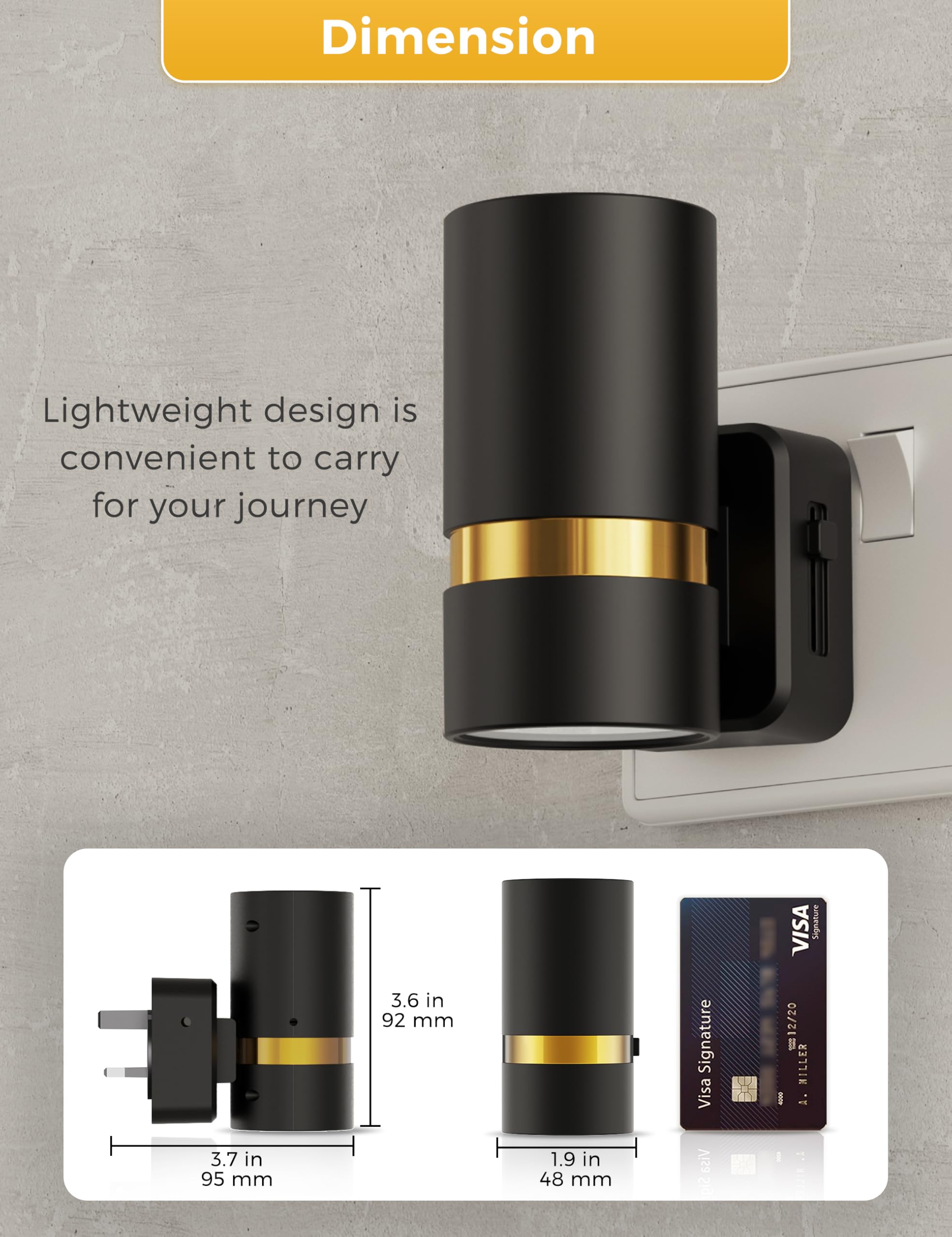 LOHAS-LED Night Light Plug in Wall, 1 Pack, Dimmable Nightlight, Dusk to Dawn Sensor, Brightness Adjustable 0-100LM, 3000K Warm White, Plug-in Modern Night Light for Hallway Bedroom Stair Bathroom