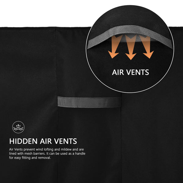 Dokon V-Shape Garden Furniture Covers Waterproof Heavy Duty 600D Oxford Fabric Windproof Anti-UV Outdoor Rattan Corner Sofa Cover with Air Vent, Patio