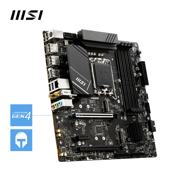 MSI B760 GAMING PLUS WIFI DDR4 Motherboard, ATX - Supports Intel 14th, 13th & 12th Gen Core Processors, LGA 1700 - DDR4 Memory Boost 5333+MHz/OC, 1x PCIe 4.0 x16, 2 x M.2 Gen4, 2.5G LAN, Wi-Fi 6E