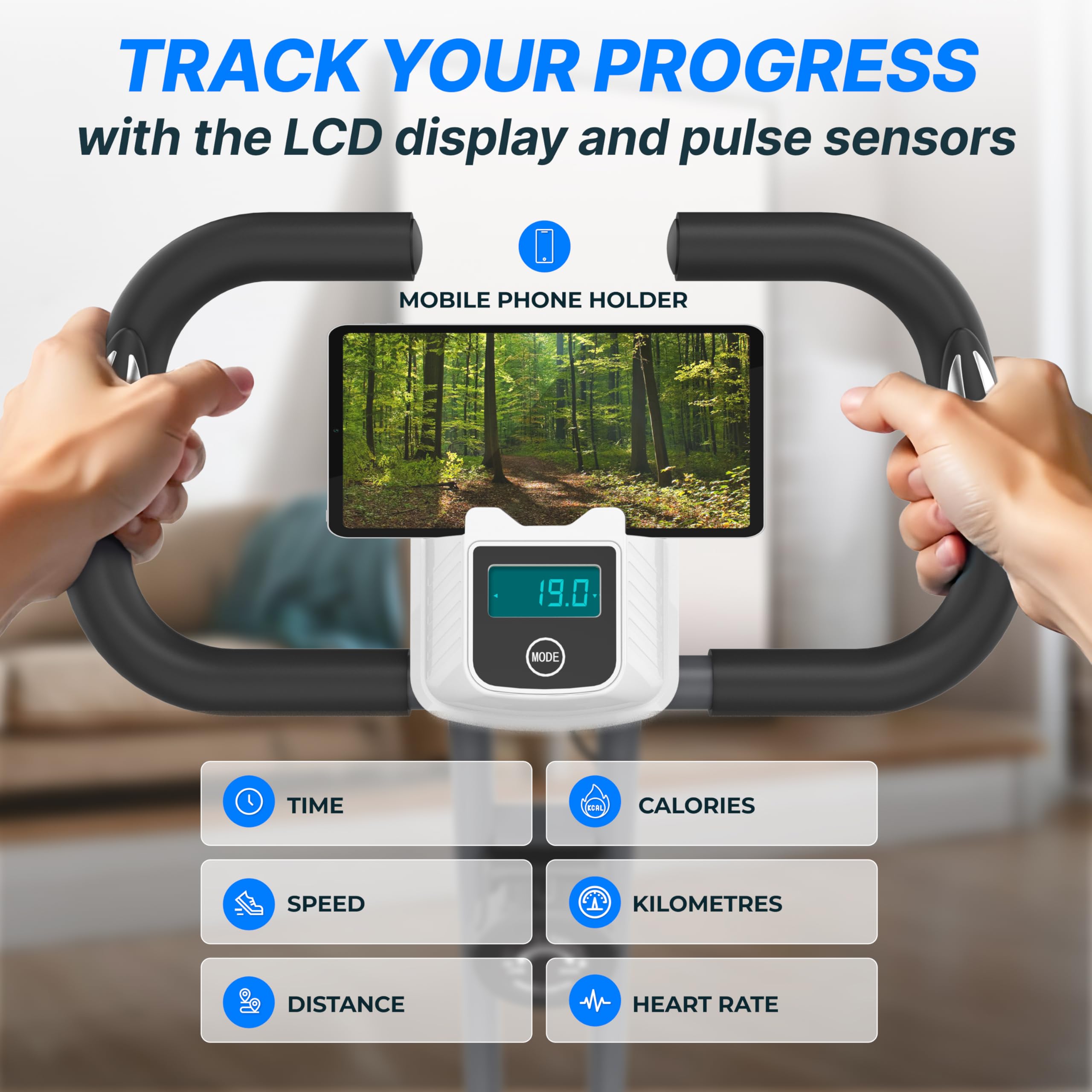 Ultrasport F-Bike Folding Exercise Bike 286 lbs Capacity, Extra Silent with Relax Foam Seat I Exercise Bikes for Home Use, Exercise Bike Foldable, Indoor Bike, Stationary Bike