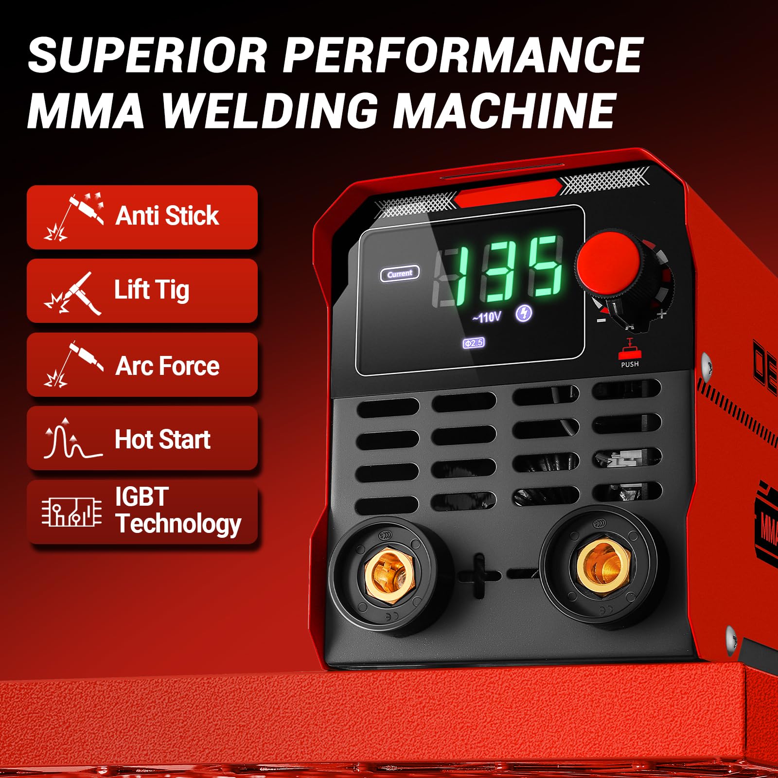 MIG Welder 135Amp: DEKO 220V Flux Core MIG/Lift TIG/Stick 3-in-1 Welding Machine IGBT Inverter Portable Kit with Welding Gun, Wire