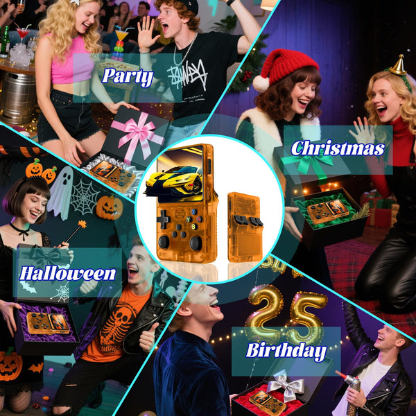 Blidinner R36S Retro Handheld Games Console -With Open Source Linux System,3000mAh Battery,3.5 Inch HD Screen,64G TF Card,20,000+ Classic Games,Portable Mini Game Console for Teens and Adults-Black