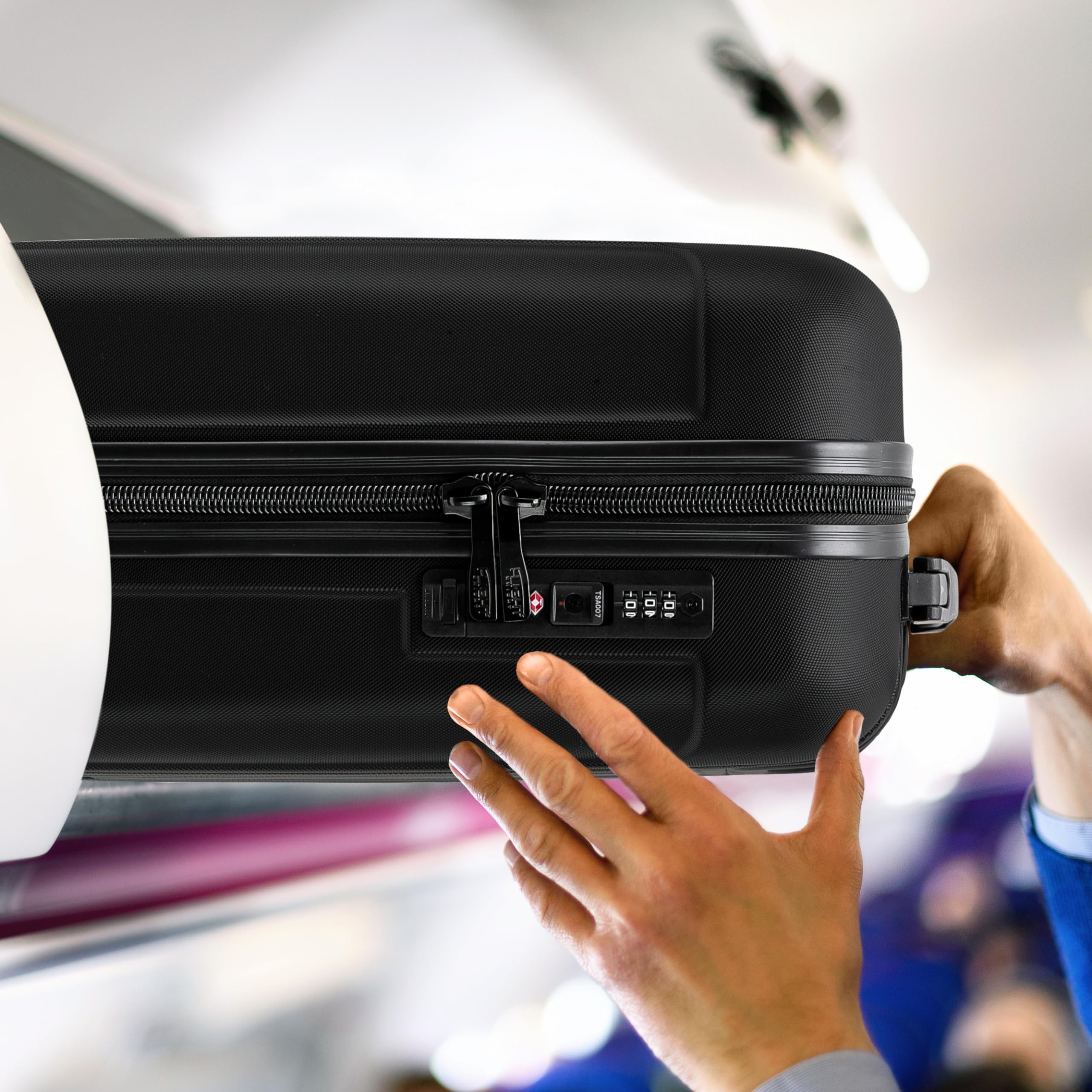 Flight Knight Premium Lightweight Suitcase - Built-in TSA Lock - 8 Spinner Wheels - ABS Hard Shell Check in Highly Durable Luggage - Medium - 67x45x26cm