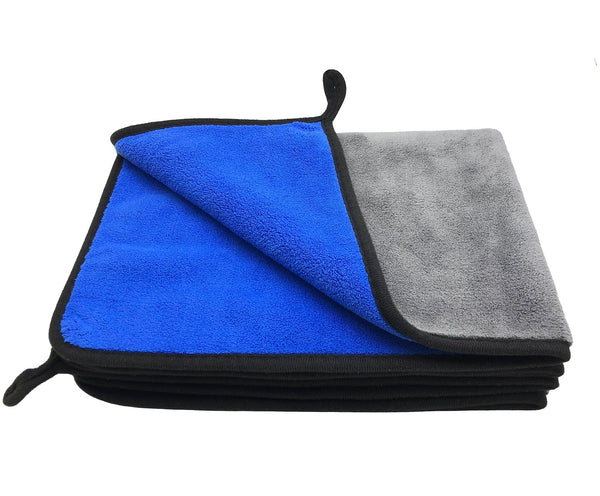 VAIYNWOM Set of 6 Car Cleaning Microfibre Cloths, Absorbent Microfibre Towel Polishing Cloth Gentle on Paint, Lint-Free for Household and Cleaning Car Motorcycle, 30x40cm (Yellow & Gray)