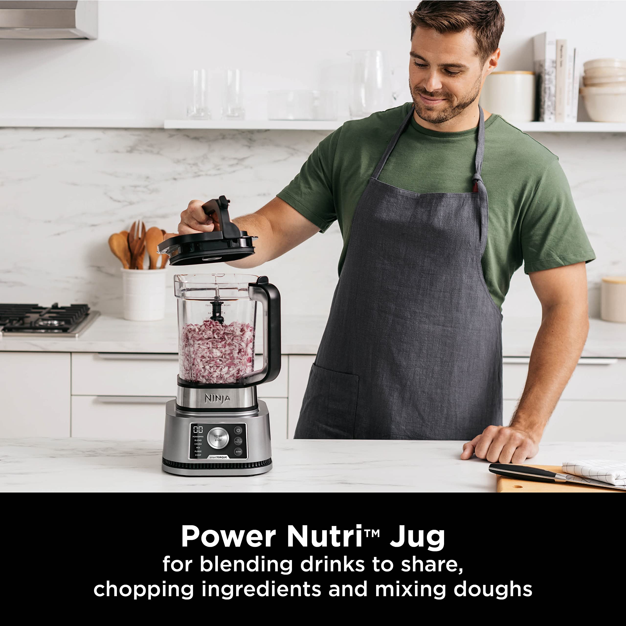 Ninja Foodi Power Nutri Blender 2-in-1, Blend Smoothie Bowls, Thick Spreads & Frozen Drinks, Automatic Programs, 700ml Cup & 400ml Bowl with with Power Paddle, 1100W, Silver CB100UK