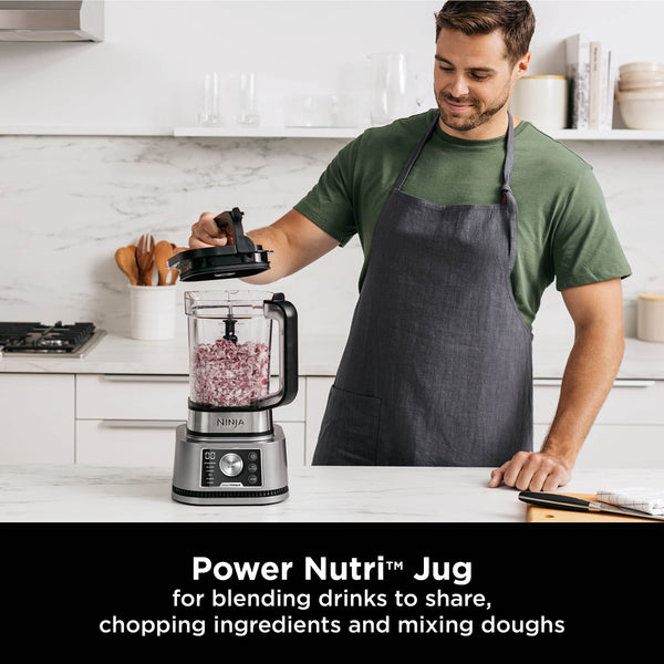 Ninja Foodi Power Nutri Blender 2-in-1, Blend Smoothie Bowls, Thick Spreads & Frozen Drinks, Automatic Programs, 700ml Cup & 400ml Bowl with with Power Paddle, 1100W, Silver CB100UK